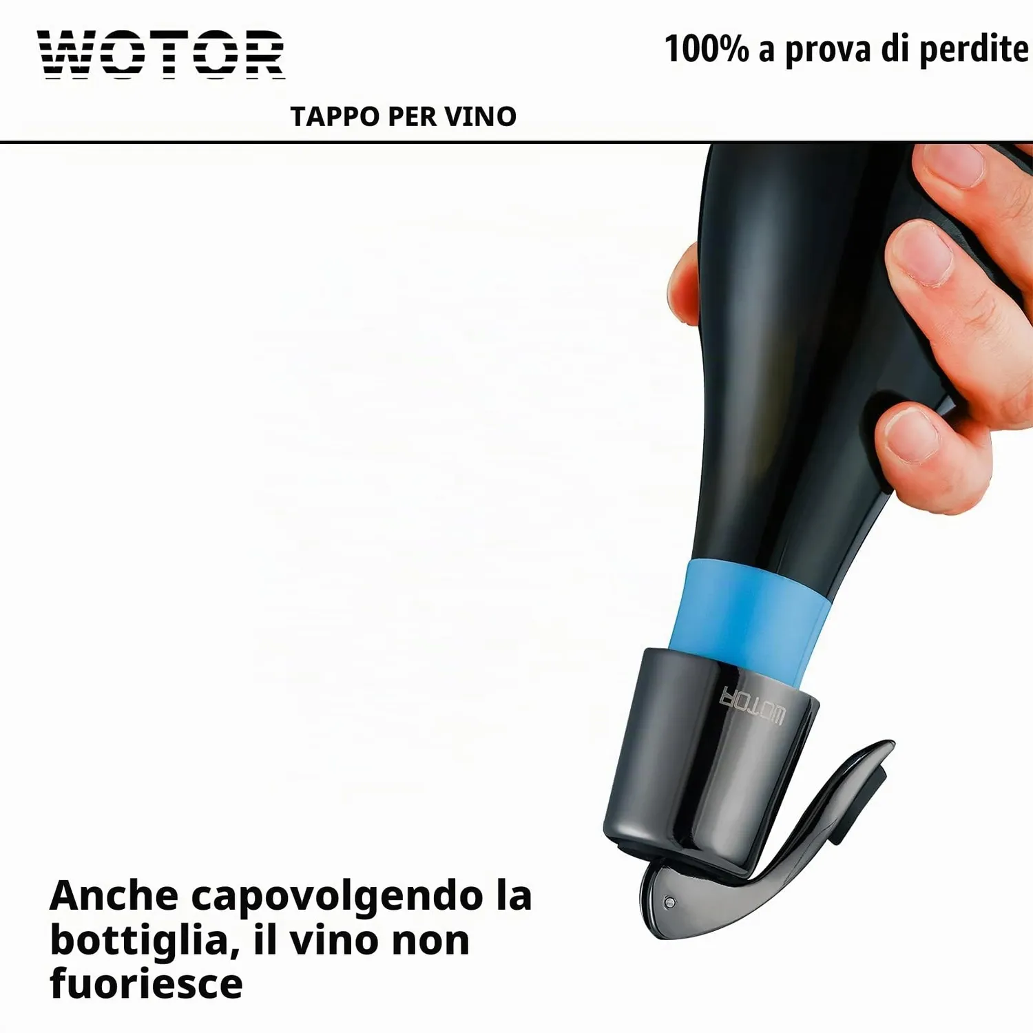 WOTOR tappo vino acciaio inox riutilizzabile