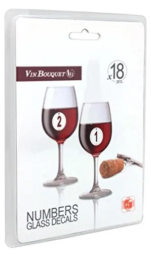 Vin Bouquet FIA 134 adesivi segnabicchieri riutilizzabili, 18 pezzi