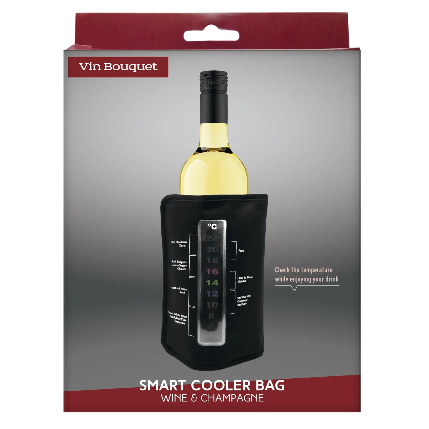 VinBouquet Custodia Refrigerante Vino con Termometro