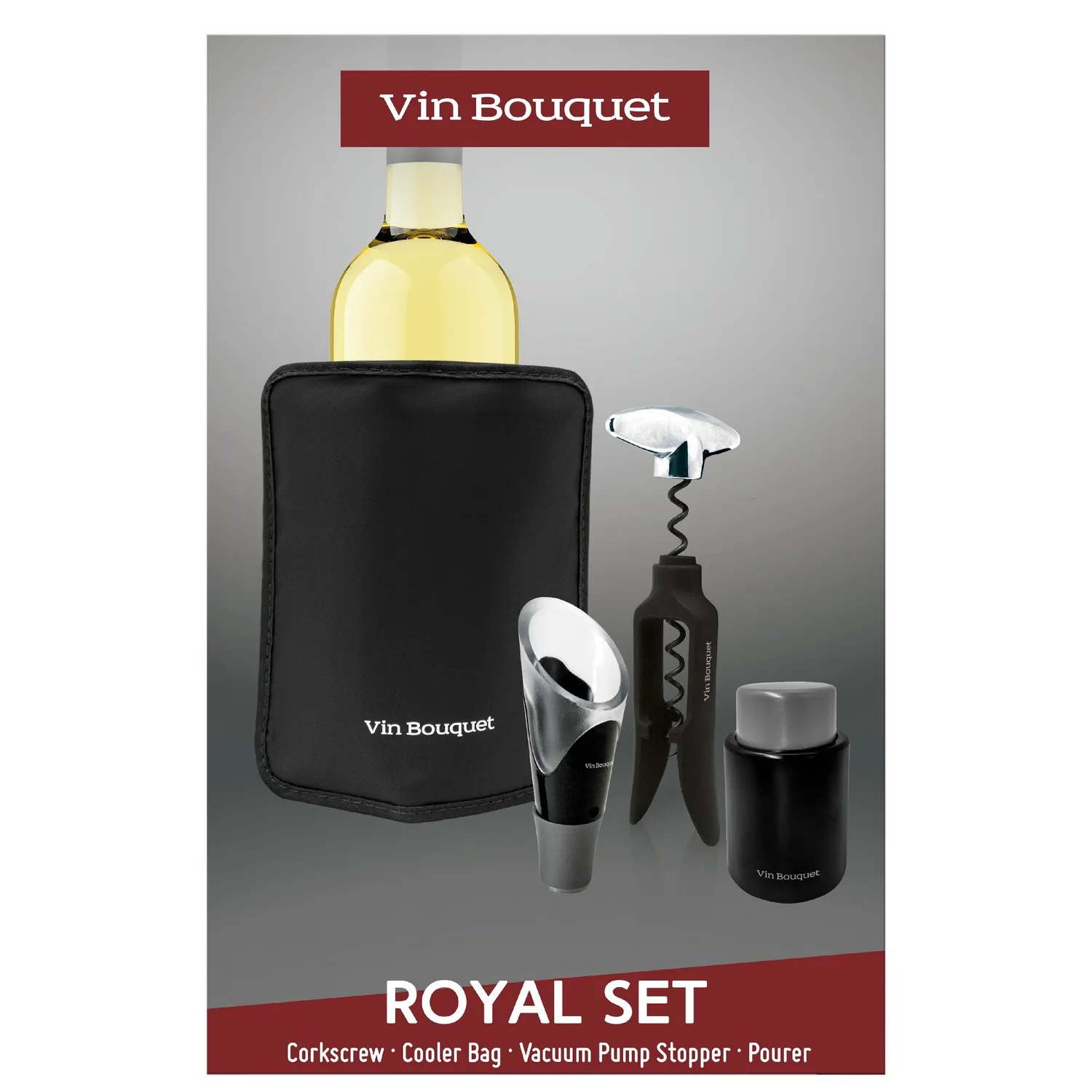 VinBouquet Set da Vino Reale con cavatappi automatico