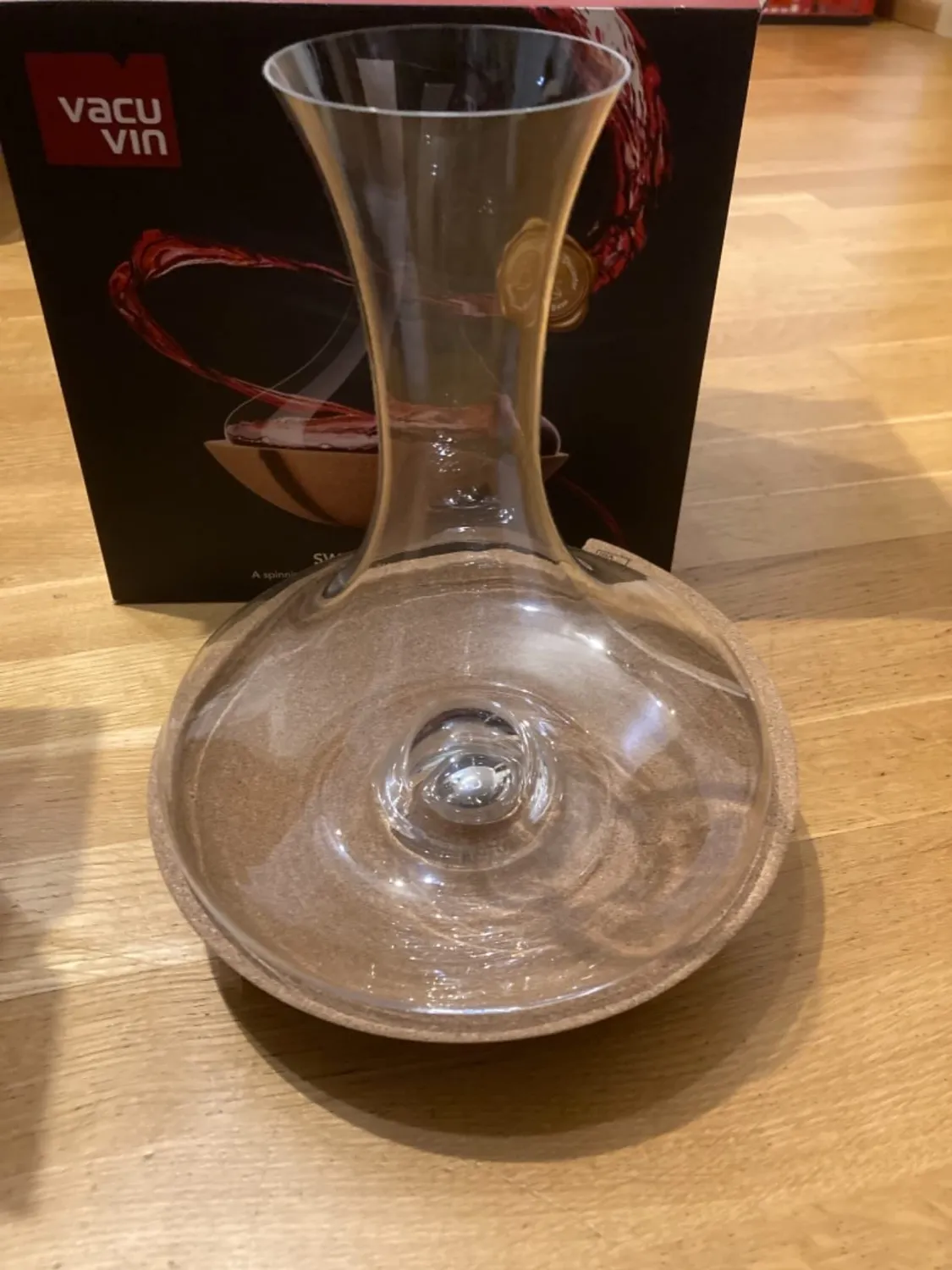 Vacuvin Decanter Vino Girevole Cristallo e Sughero