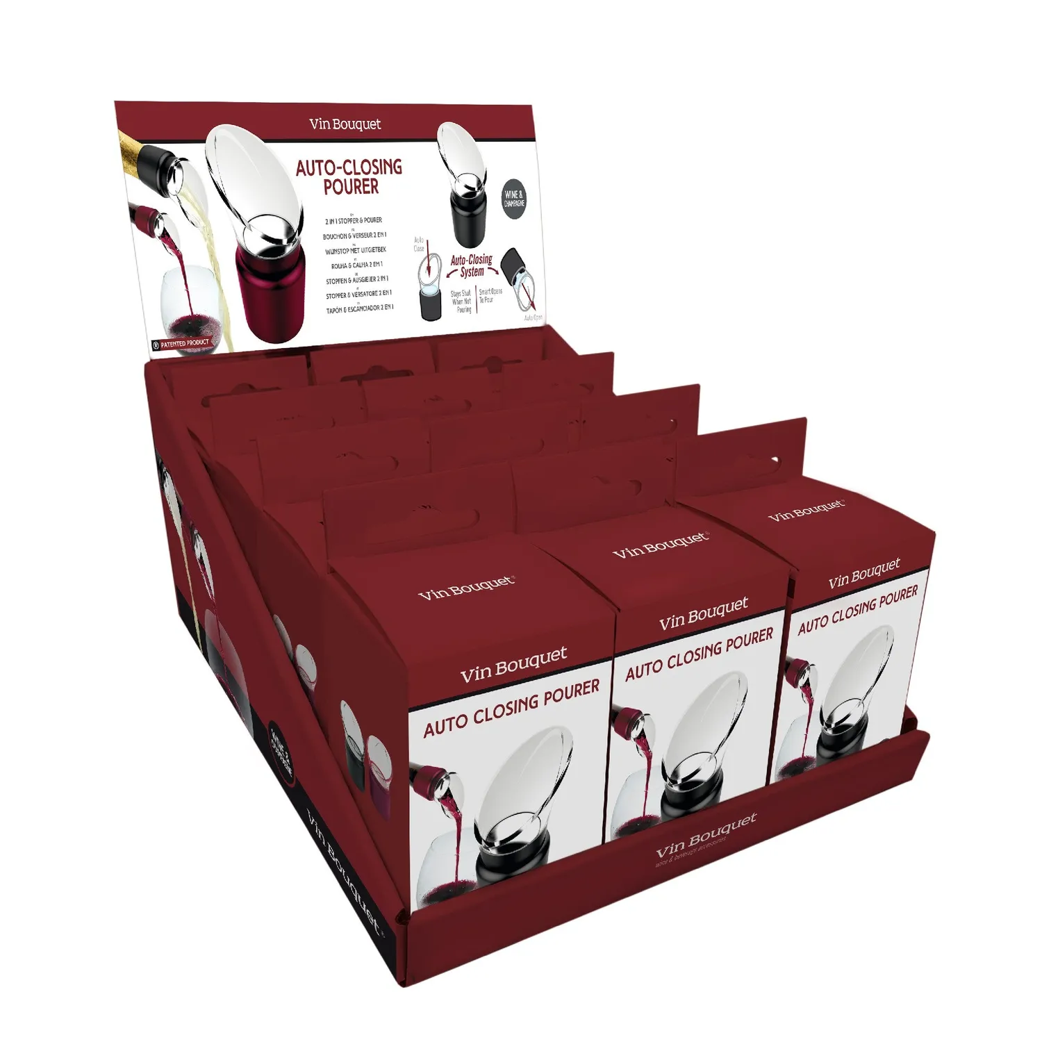 VinBouquet Tappo Versatore antigoccia 2 pz nero granato