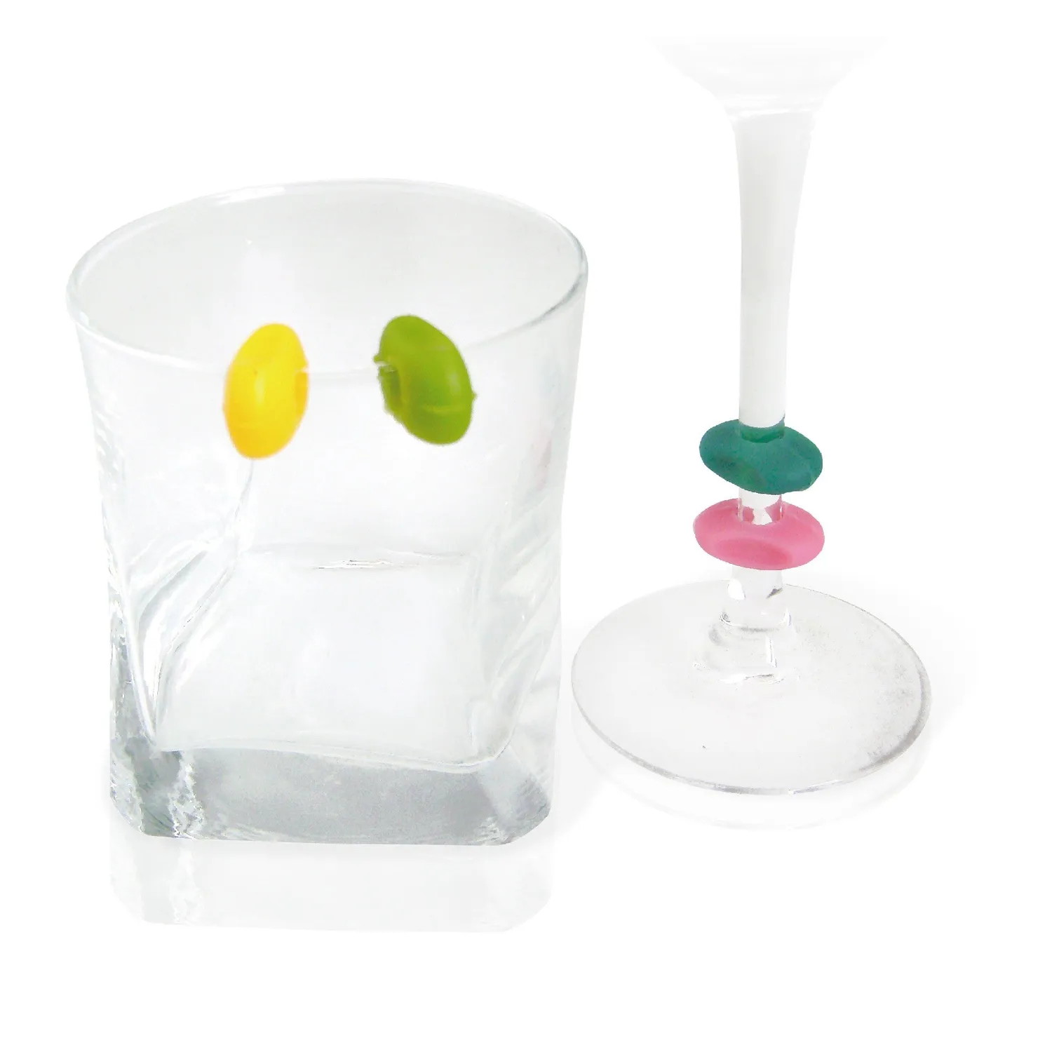 VinBouquet Set di 12 segnabicchieri in silicone multicolore