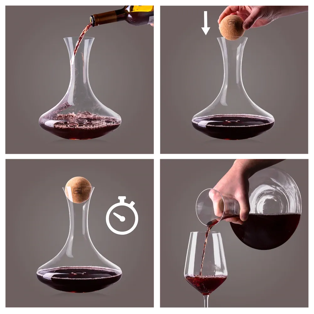 Vacuvin Decanter Vino Vetro Tappo Sughero