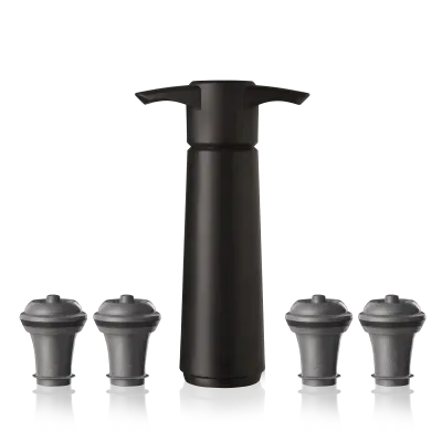 Vacuvin Original pompa vino sottovuoto nera 4 tappi