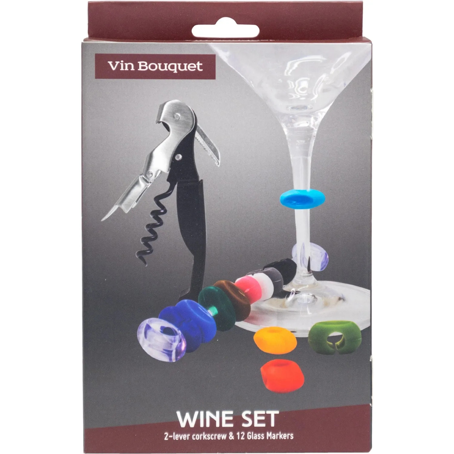 VinBouquet set cavatappi professionale e 12 segnabicchieri