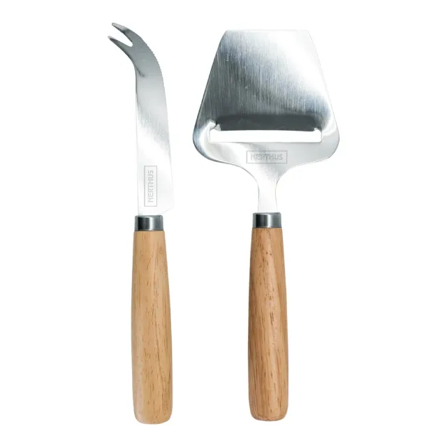 VinBouquet set coltelli formaggio manico legno 2 pezzi