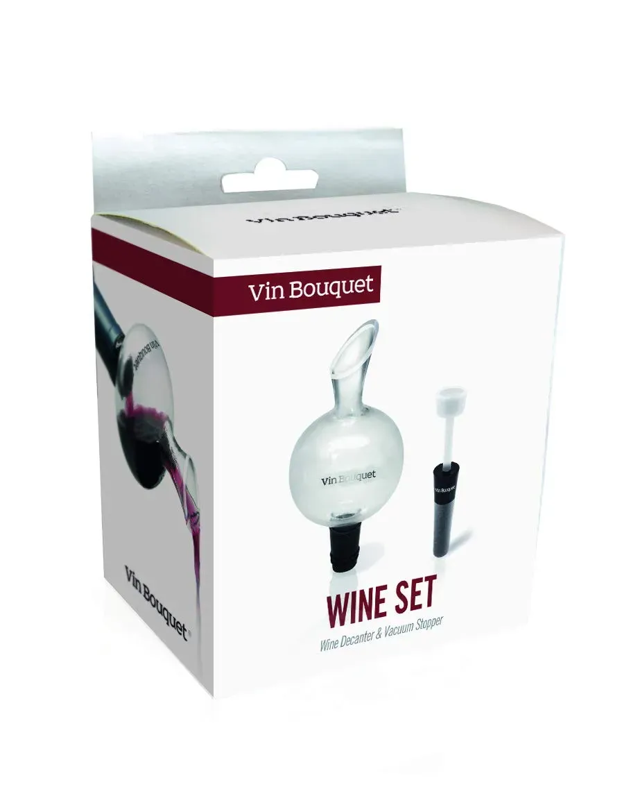 Vin Bouquet FI 131 Set Decanter e Tappo Sottovuoto 2 Pezzi