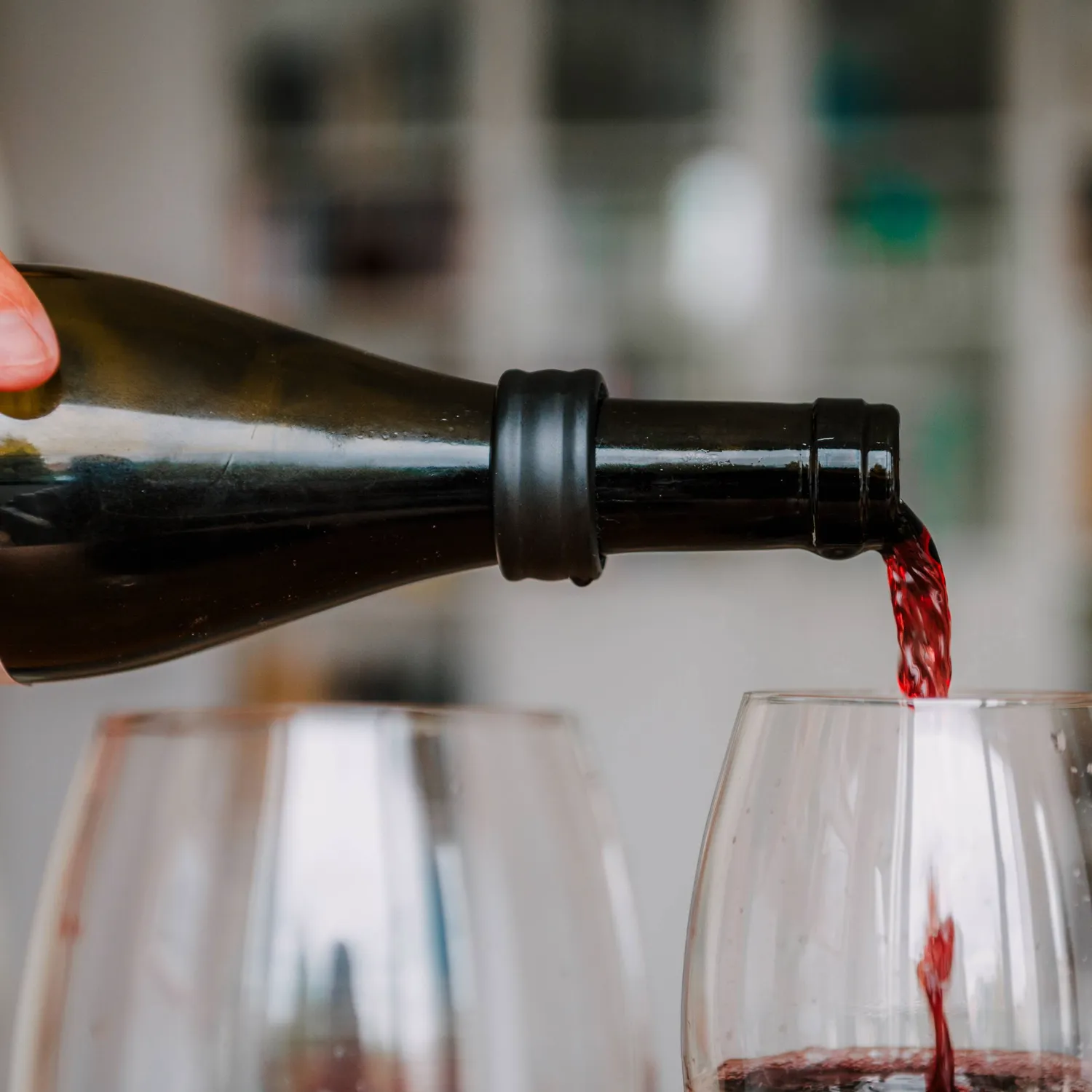 VinBouquet Set Anelli Antigoccia Vino Acciaio Feltro