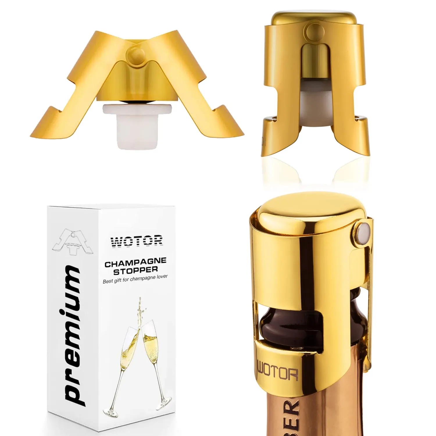 WOTOR Tappo per Spumante Acciaio Inox Ermetico