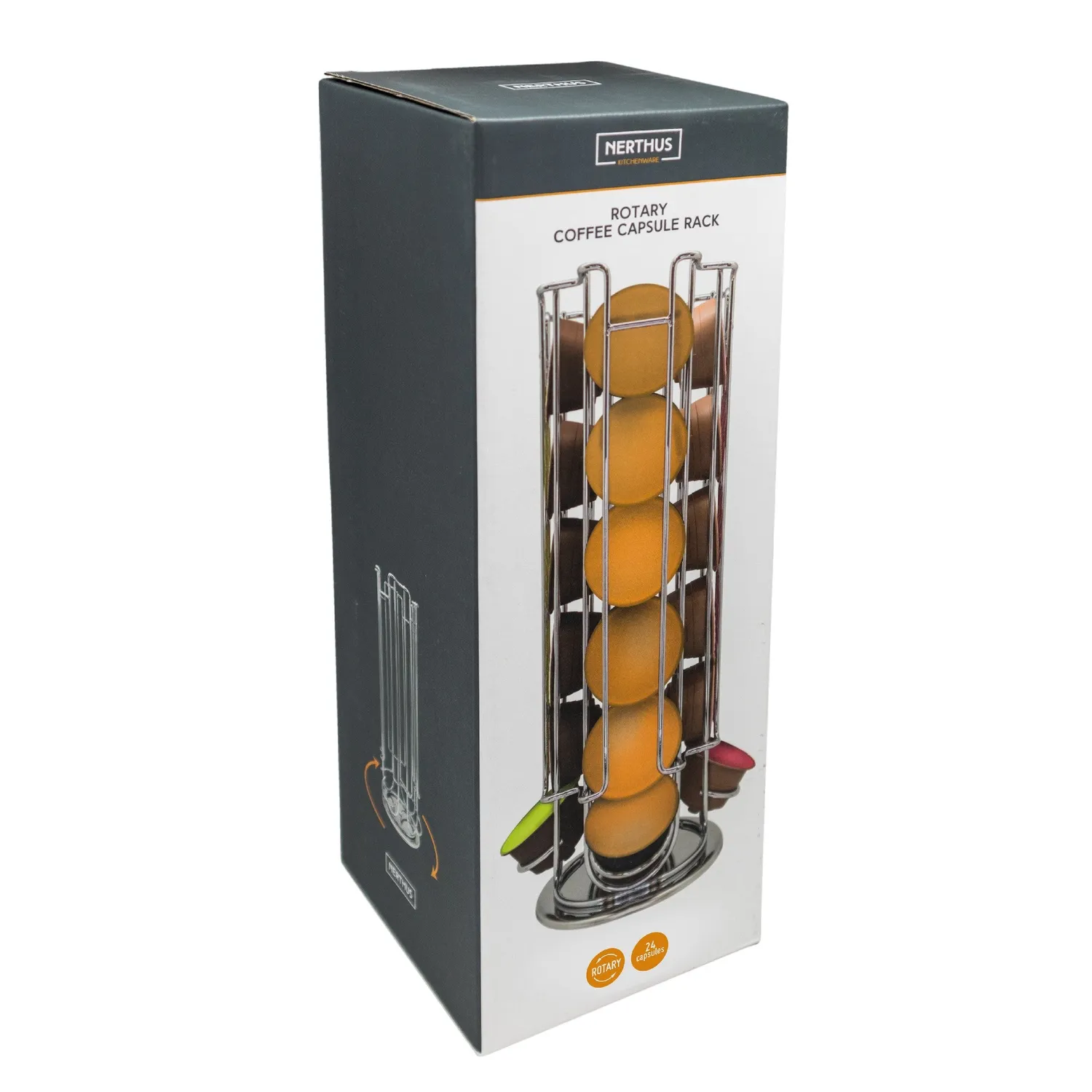 VinBouquet Porta Capsule Girevole 24 Capsule Acciaio