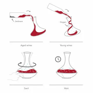Vacuvin Swirling Decanter Vino in Cristallo con Sughero