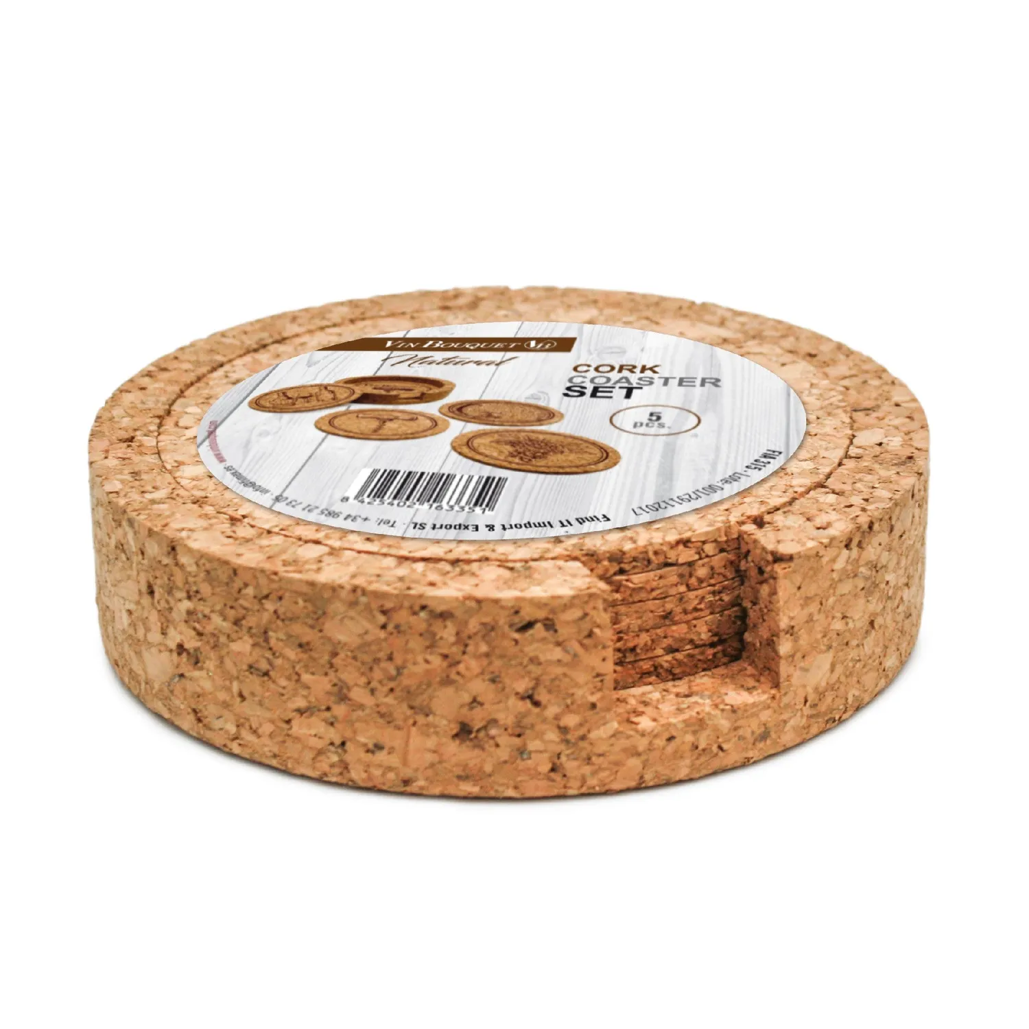 VinBouquet sottobicchieri sughero naturale 5 pezzi