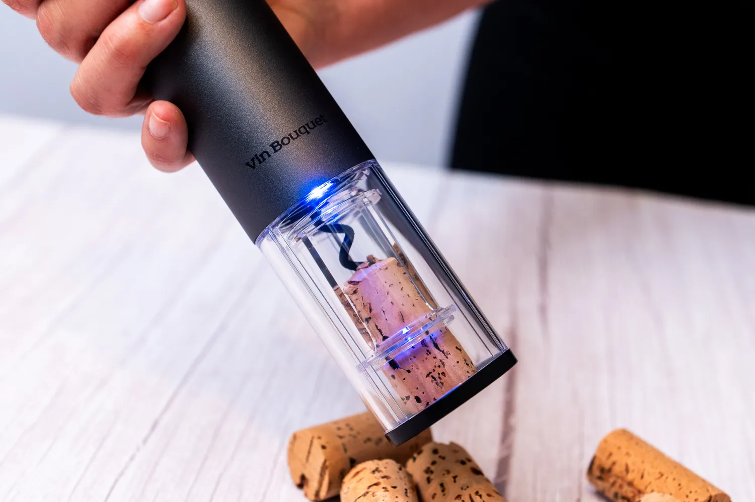 VinBouquet Cavatappi Elettrico a Batterie con Tagliacapsule