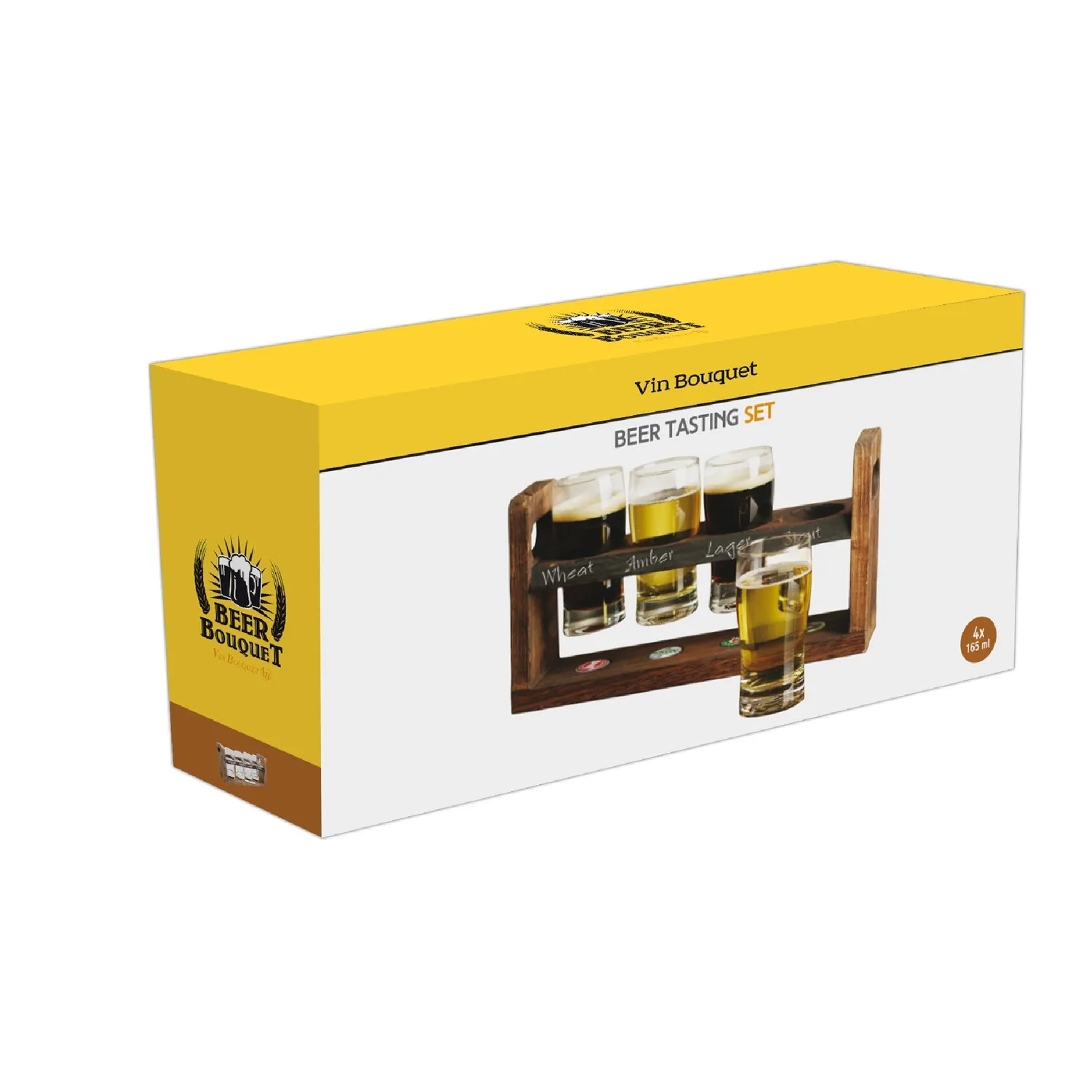 VinBouquet Set Degustazione Birra con Vassoio 33 cm