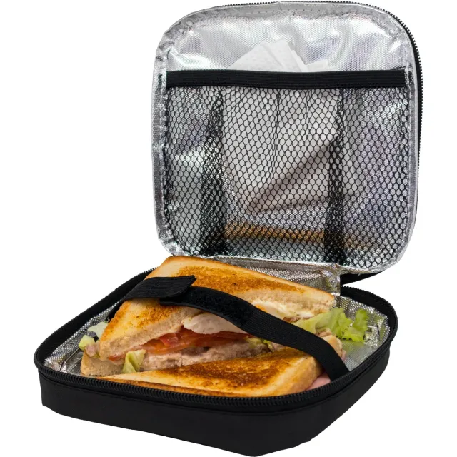 VinBouquet Borsa Termica Riutilizzabile per Panino Nera