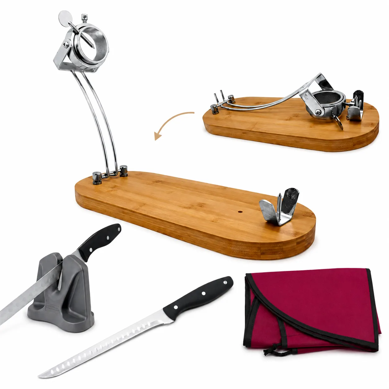 VinBouquet Set Maestro Prosciuttatore Pieghevole con Coltello