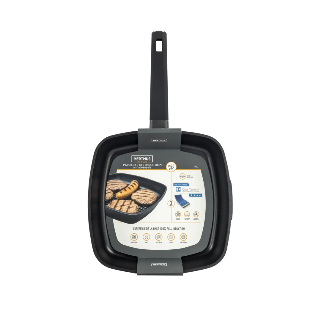 VinBouquet Nerthus Padella Grill Antiaderente 28 cm Titanio
