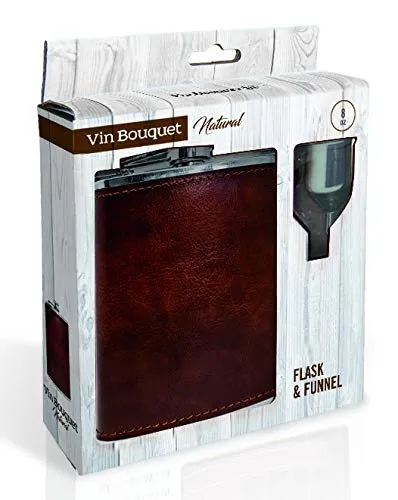 Vin Bouquet FIA 484 fiaschetta 30 ml acciaio inox e pelle
