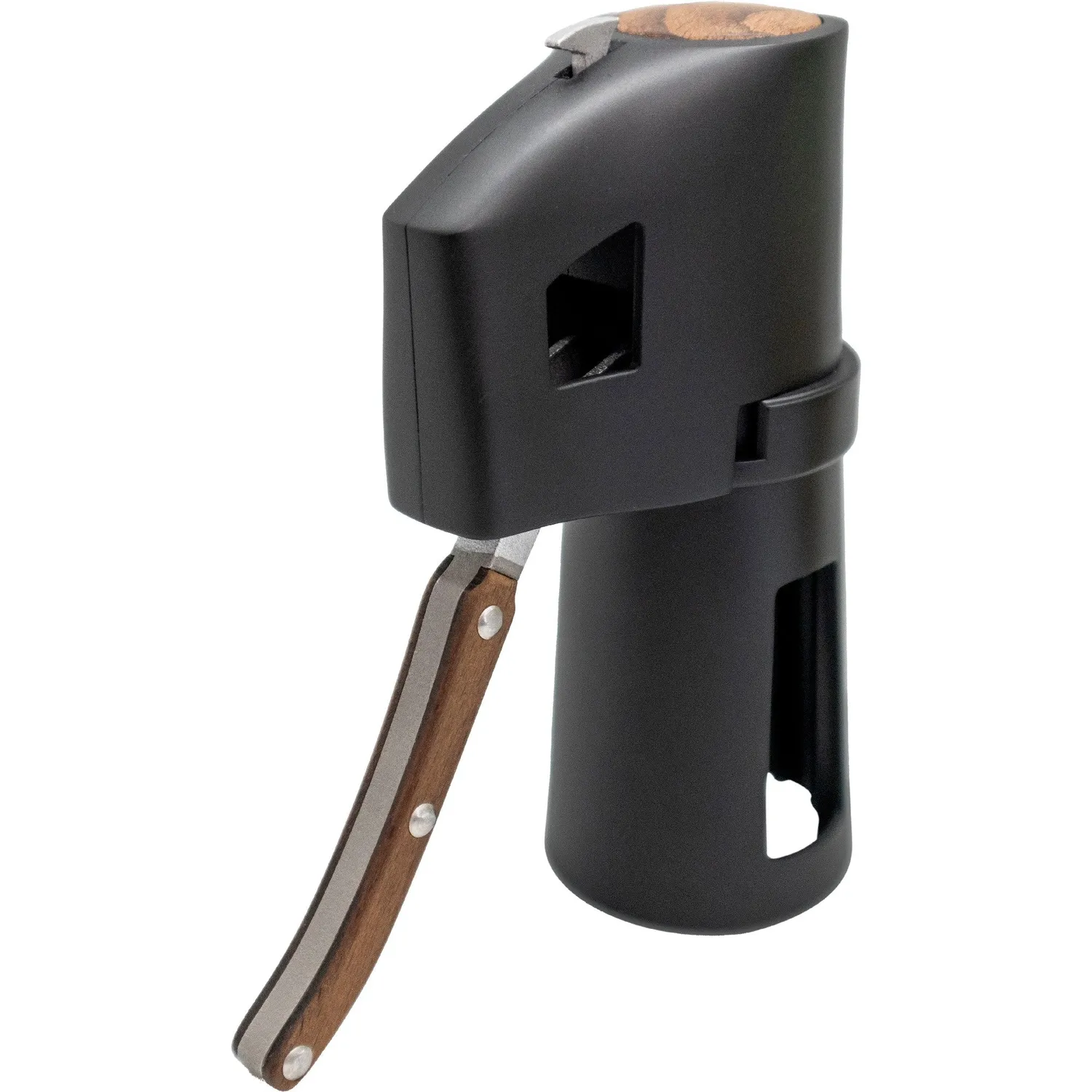 VinBouquet Apribottiglie Spumante Manico Legno Nero Opaco