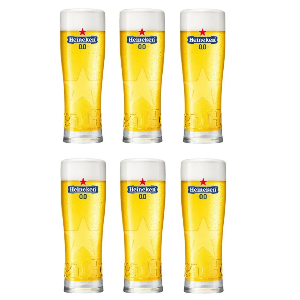 Heineken 0,0% Star Bicchieri Birra 6 x 25 cl Vetro