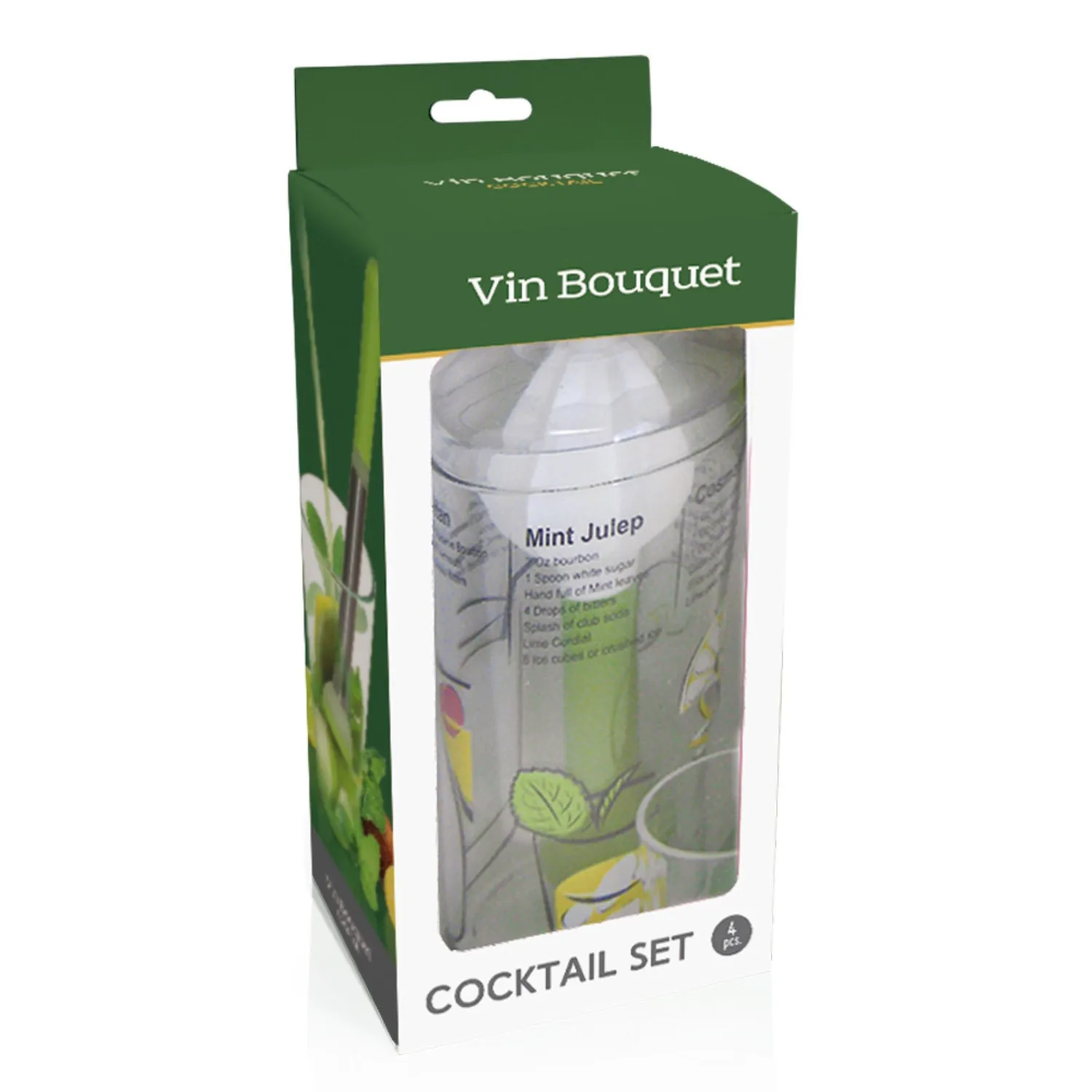 VinBouquet Set Cocktail con Shaker e Accessori in ABS