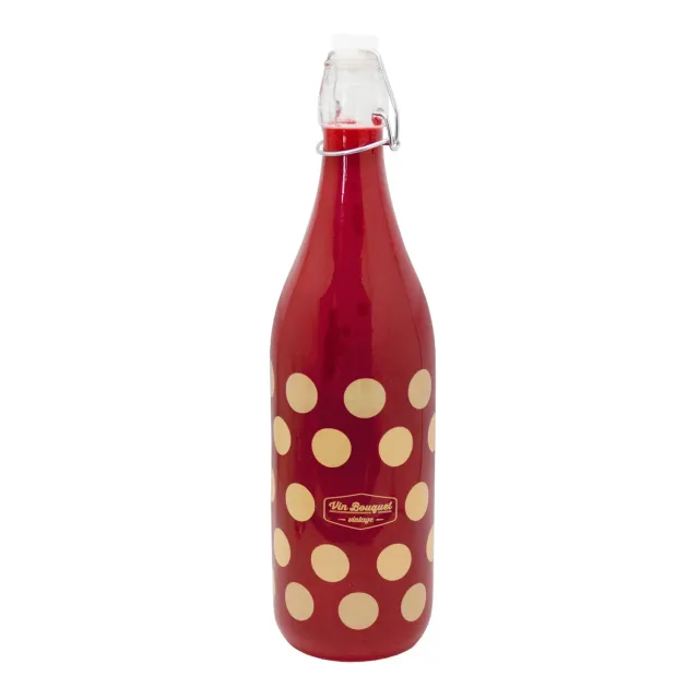 VinBouquet Bottiglia Vetro Vintage 1L Tappo a Leva Pois