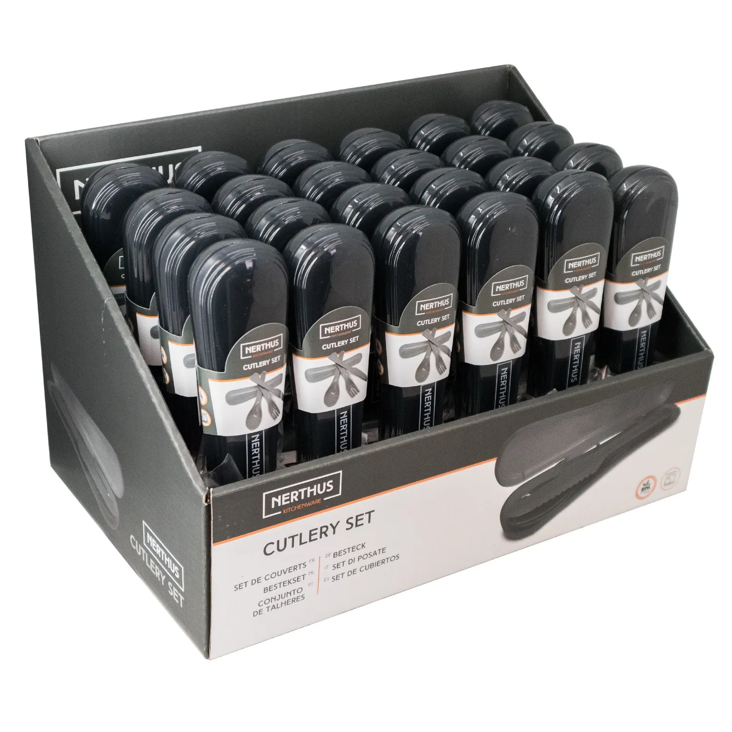 VinBouquet Set Posate da Ufficio con Custodia Grigia 3 Pezzi