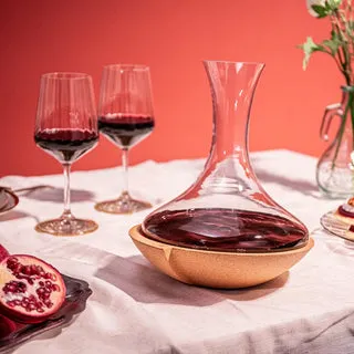 Vacuvin Swirling Decanter Vino in Cristallo con Sughero