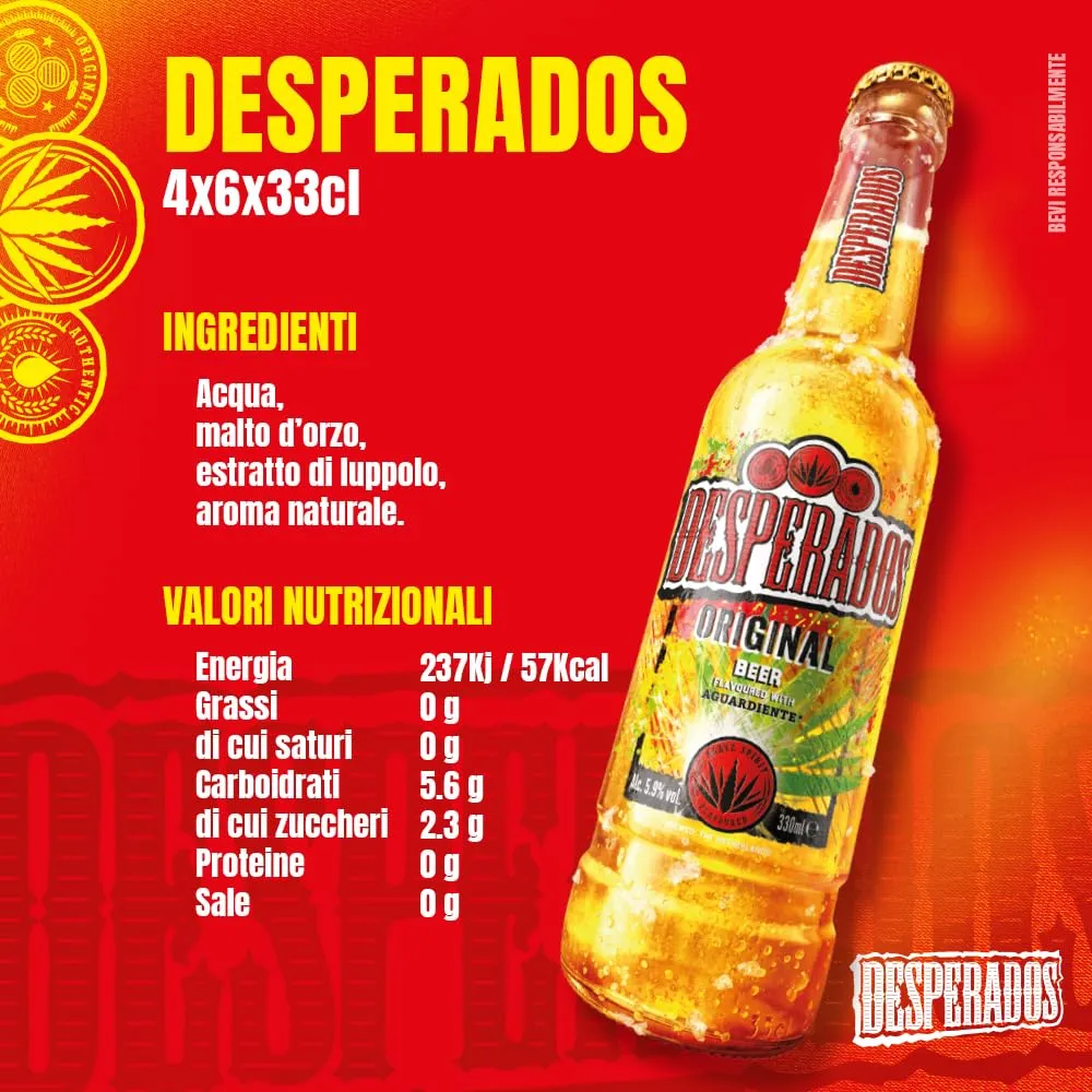 Desperados Birra Lager Cassa 24x33cl 5,9%