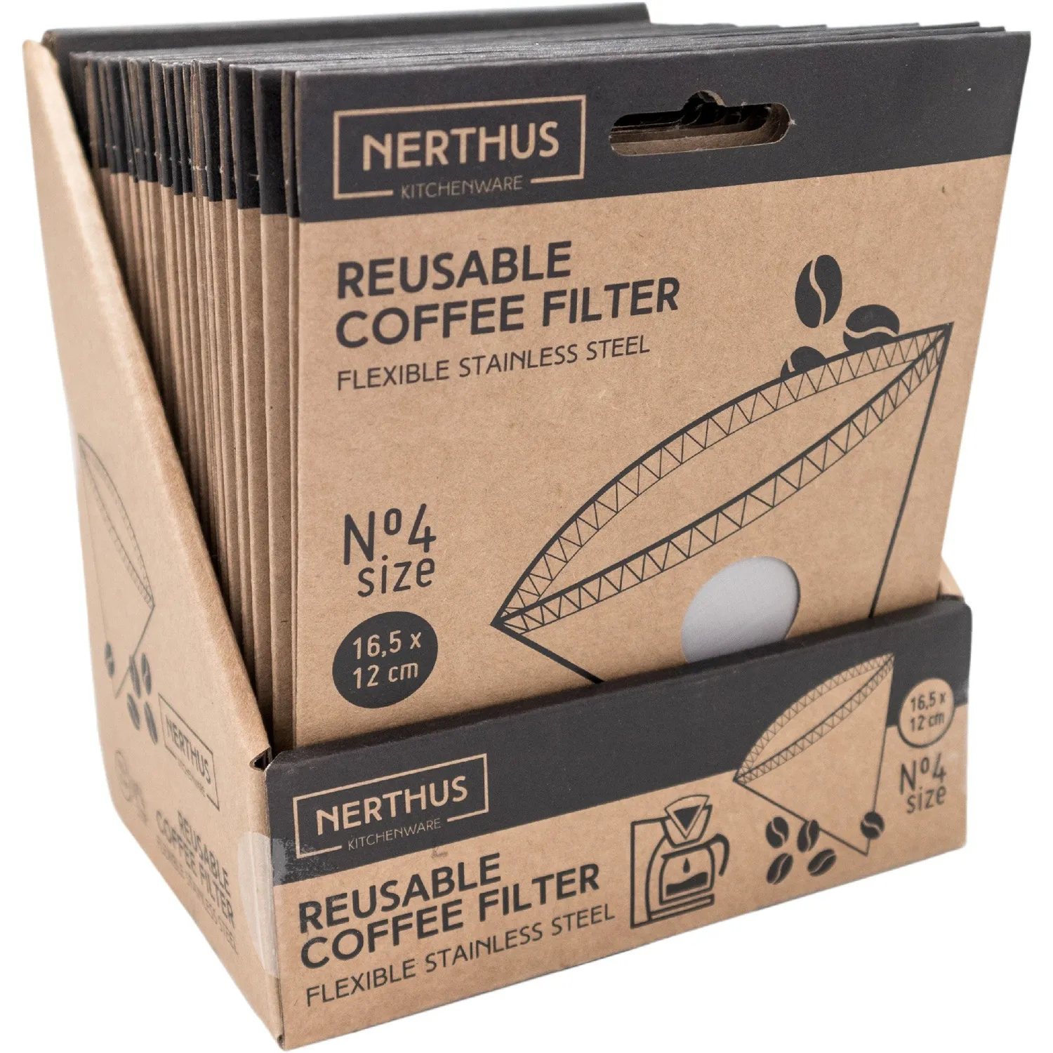 VinBouquet Filtro Caffè Riutilizzabile Misura 4 Acciaio Inox