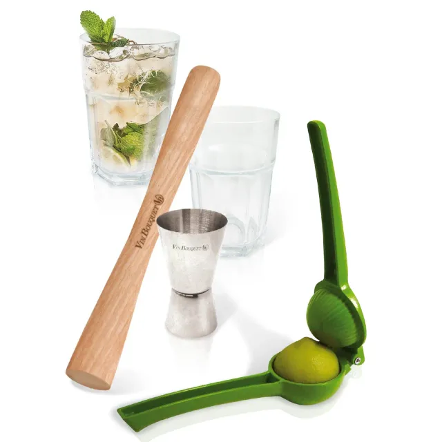 VinBouquet Set mojito e caipirinha con bicchieri e accessori