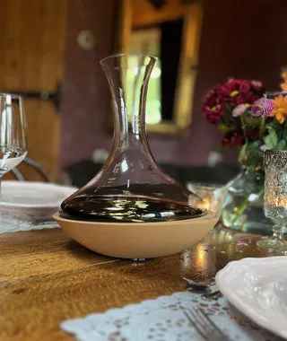 Vacuvin Decanter Vino Girevole Cristallo e Sughero