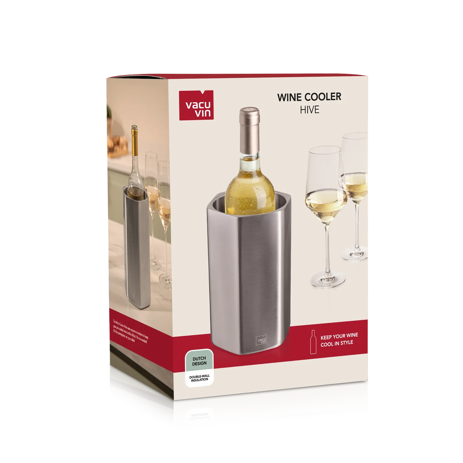 Vacu Vin Wine Cooler Hive refrigeratore bottiglie acciaio inox