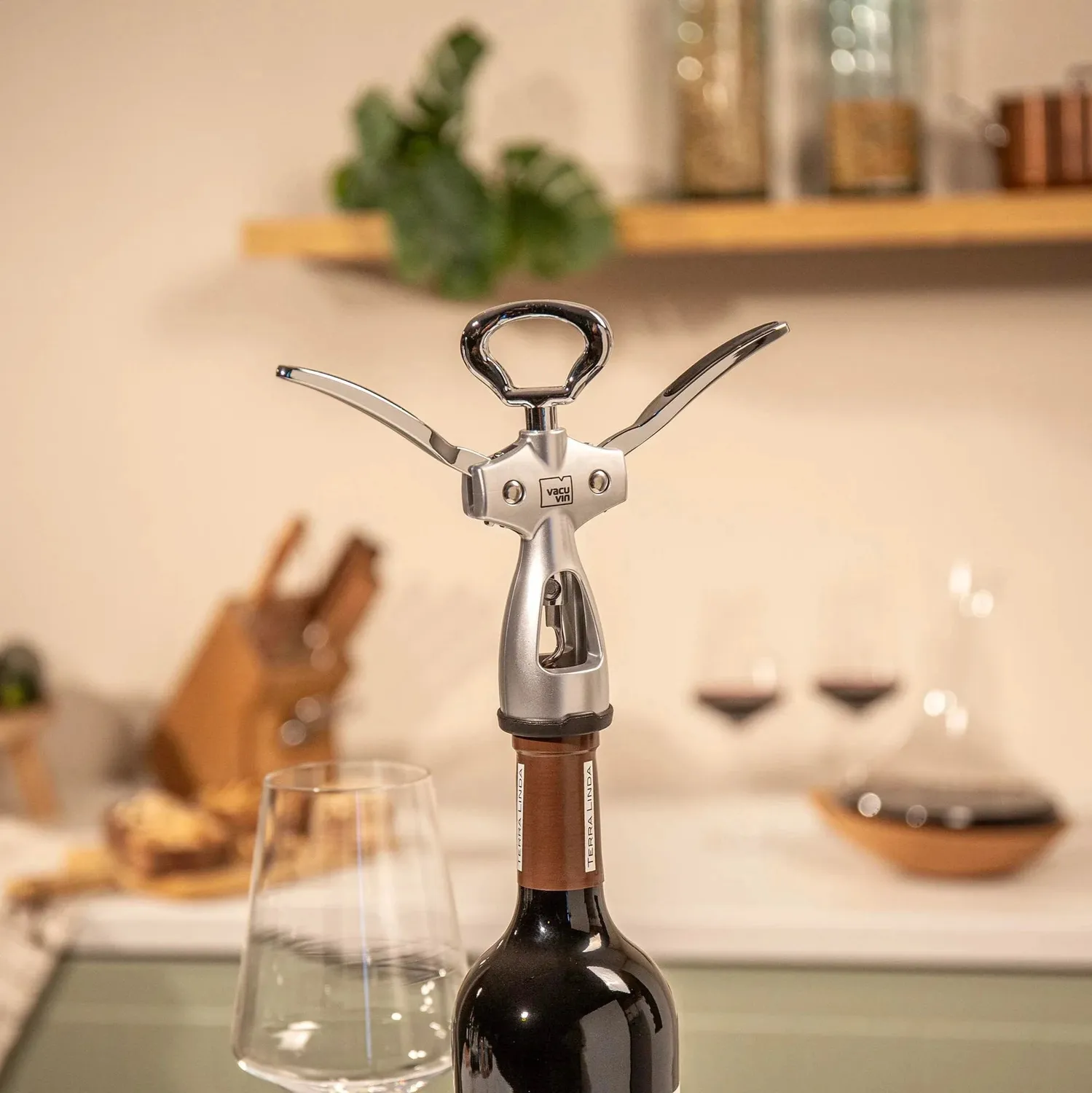 Vacuvin Winged cavatappi a leva farfalla per vino