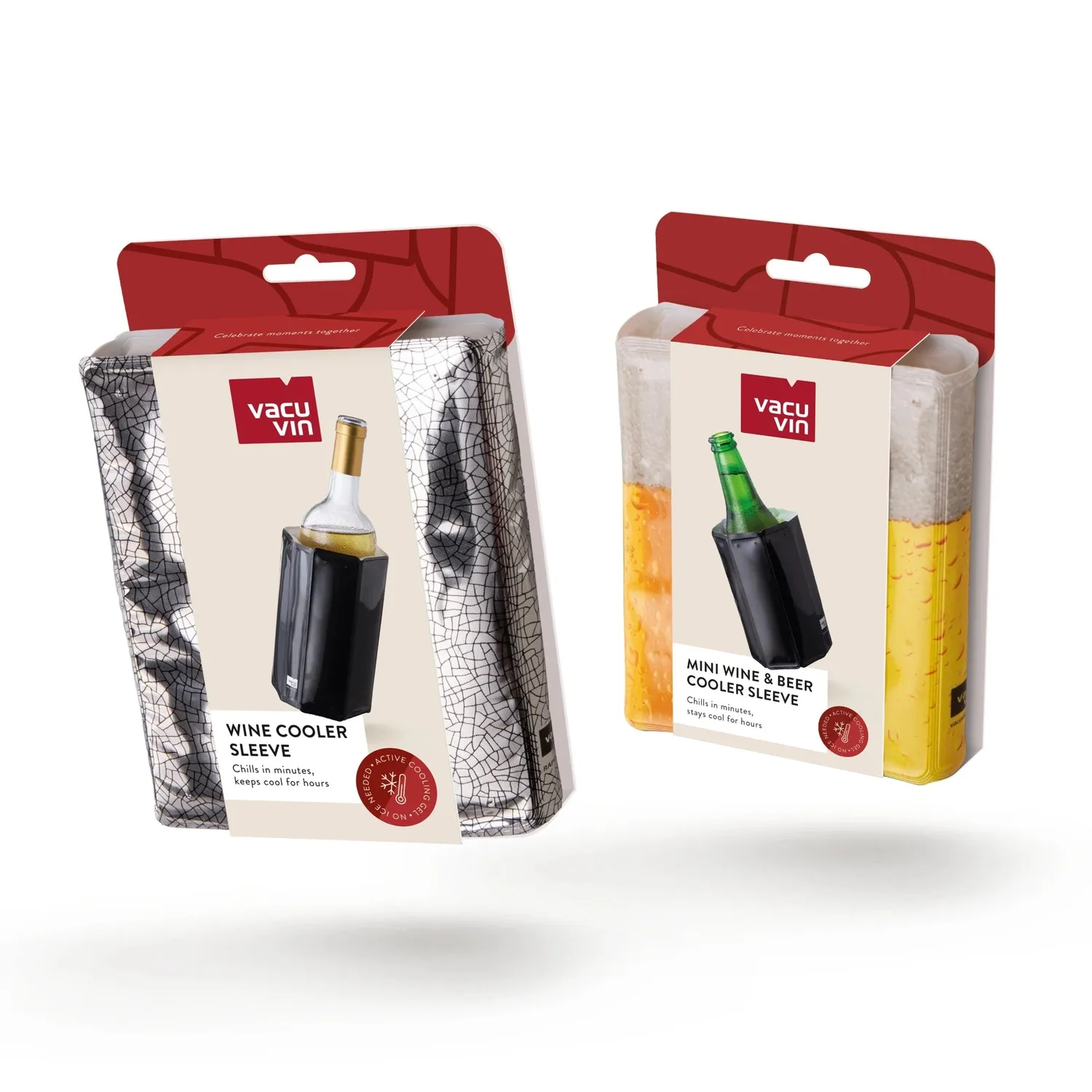 Vacuvin Duo manicotti refrigeranti birra e vino 2 pezzi