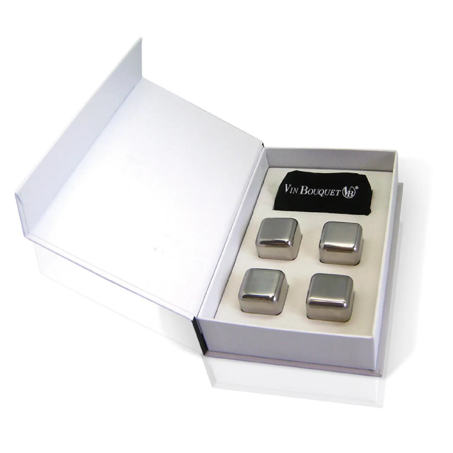 VinBouquet Cubetti Refrigeranti Acciaio Inox 4 Pezzi
