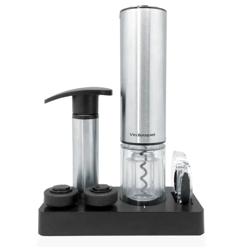 VinBouquet Cavatappi elettrico e pompa per vuoto, set regalo
