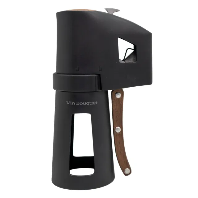 VinBouquet Apribottiglie Spumante Manico Legno Nero Opaco