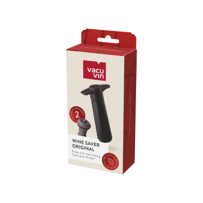 Vacuvin Original pompa vino sottovuoto nera 2 tappi