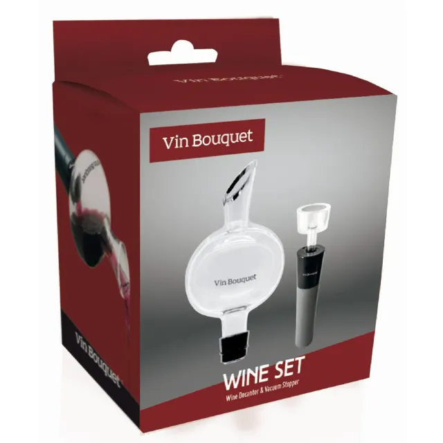 VinBouquet Set Aeratore Vino + Tappo Sottovuoto 2 Pezzi