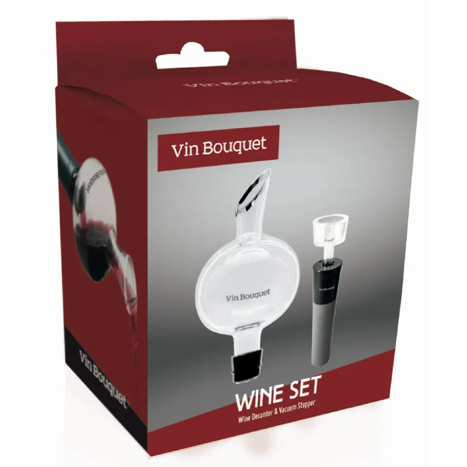 VinBouquet Set Aeratore Vino + Tappo Sottovuoto 2 Pezzi
