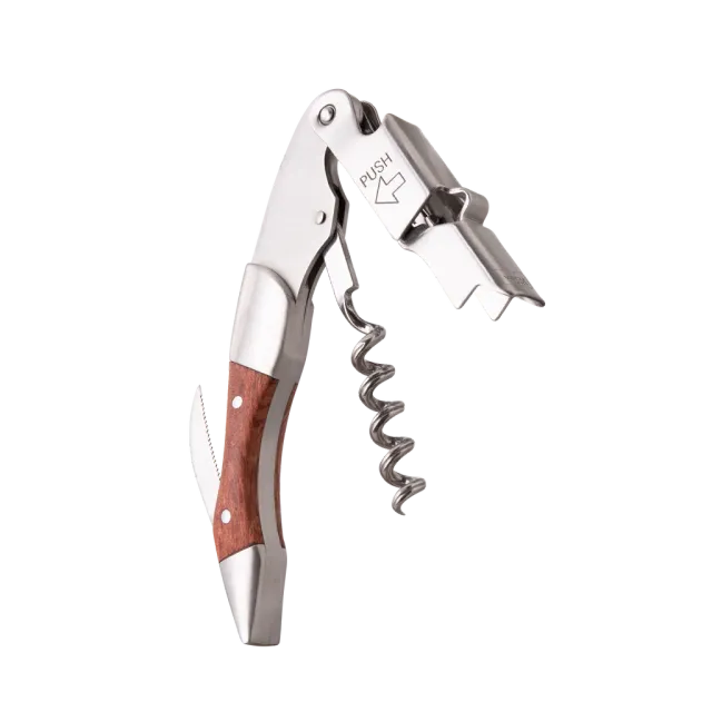 Vacuvin Push Wood Cavatappi Cameriere Legno 3 in 1