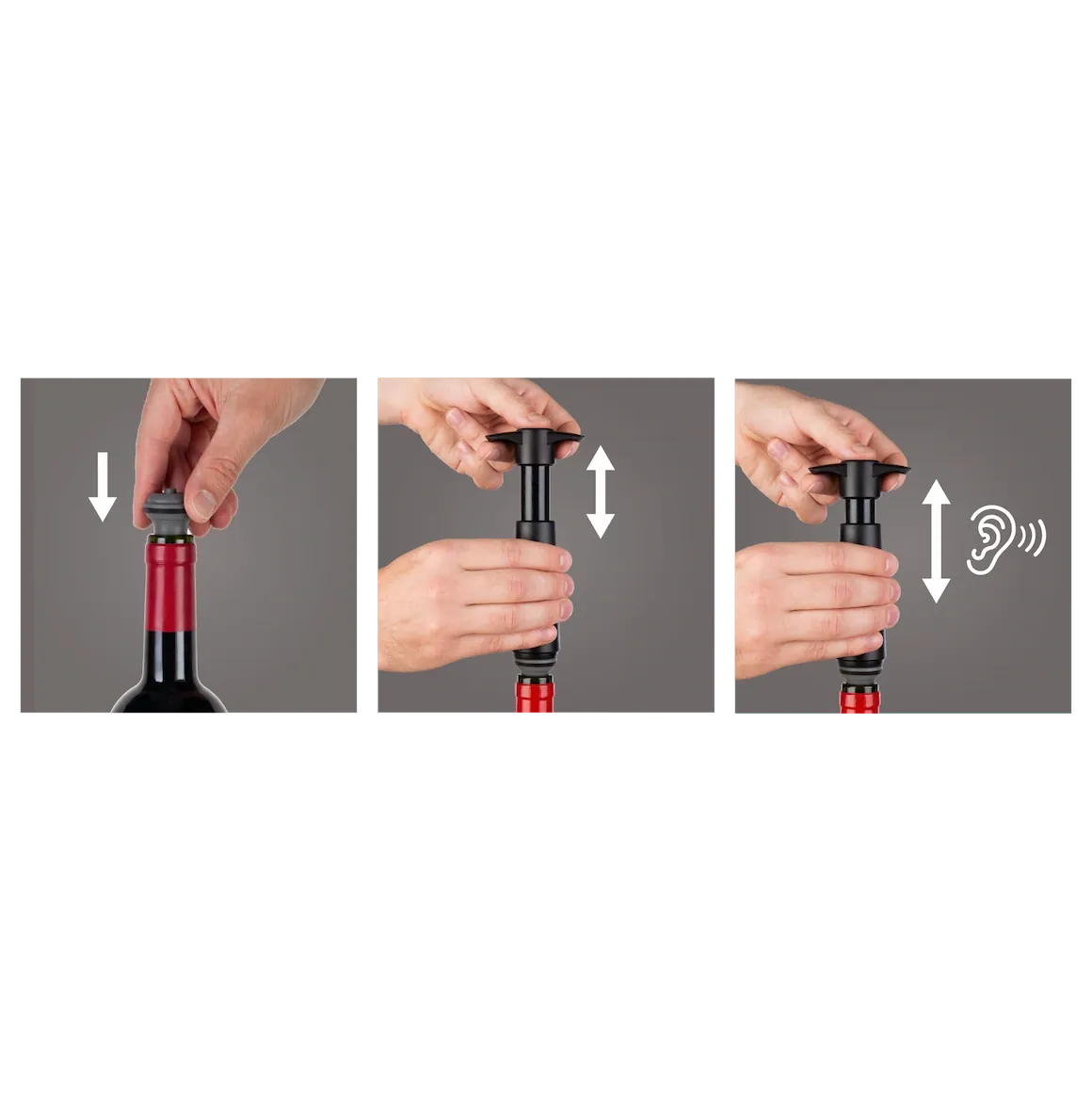 Vacuvin Original pompa vino sottovuoto nera 2 tappi