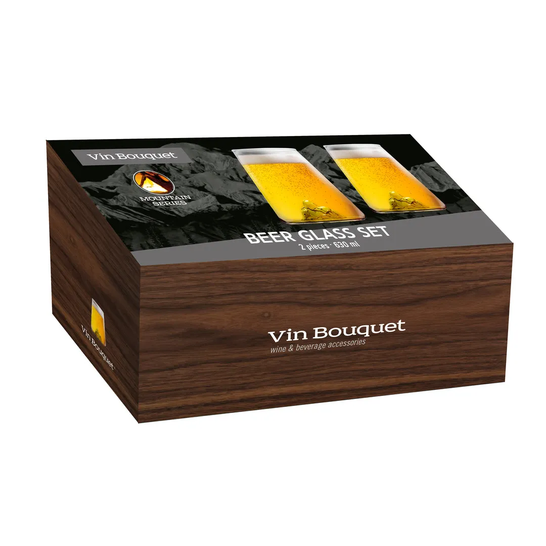 VinBouquet Bicchiere in Vetro per Birra Montagna 2 pezzi da 630 ml