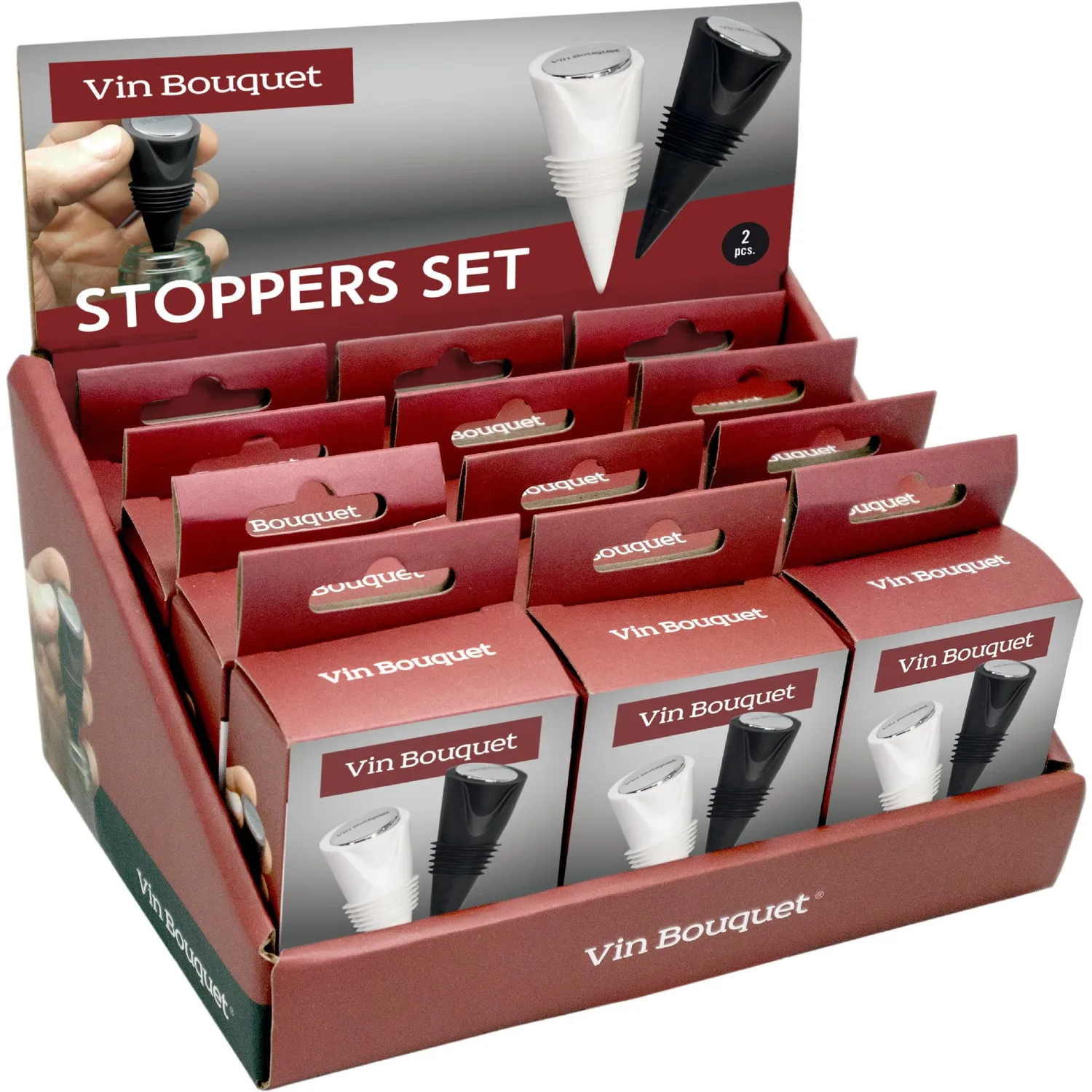 VinBouquet Set 2 Tappi Silicone per Bottiglie Riutilizzabili