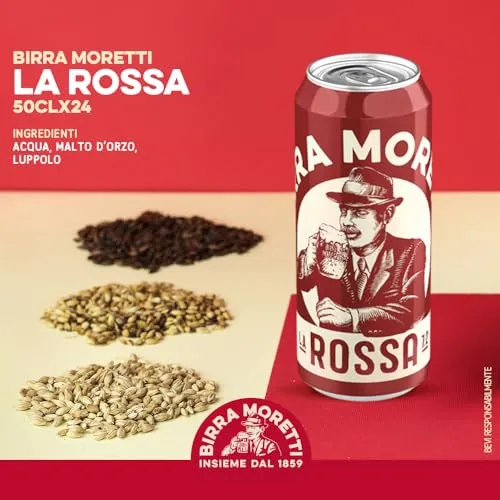 Birra Moretti La Rossa birra bock 24 lattine 50 cl 7,2% regalo