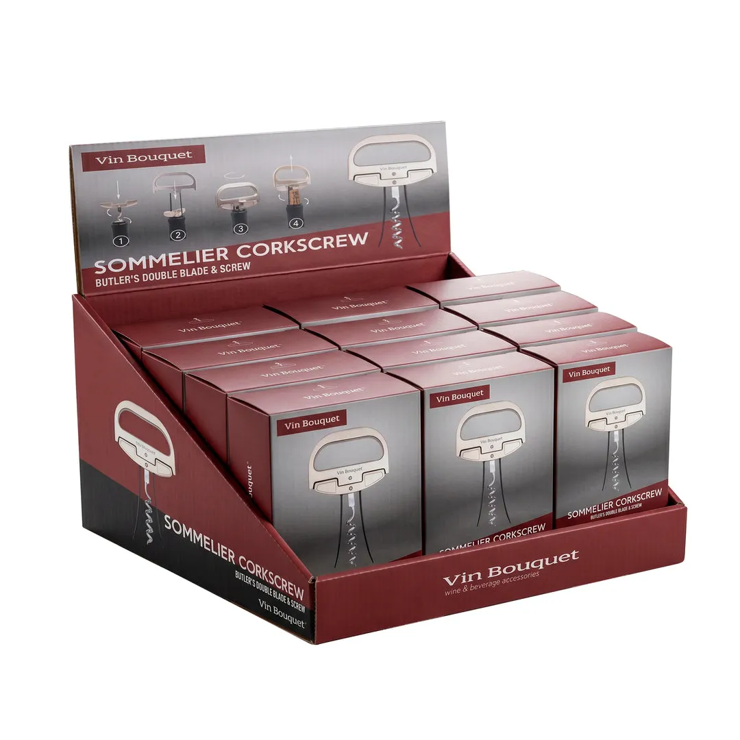 VinBouquet Cavatappi Sommelier 2 in 1 Doppia Lama Spirale