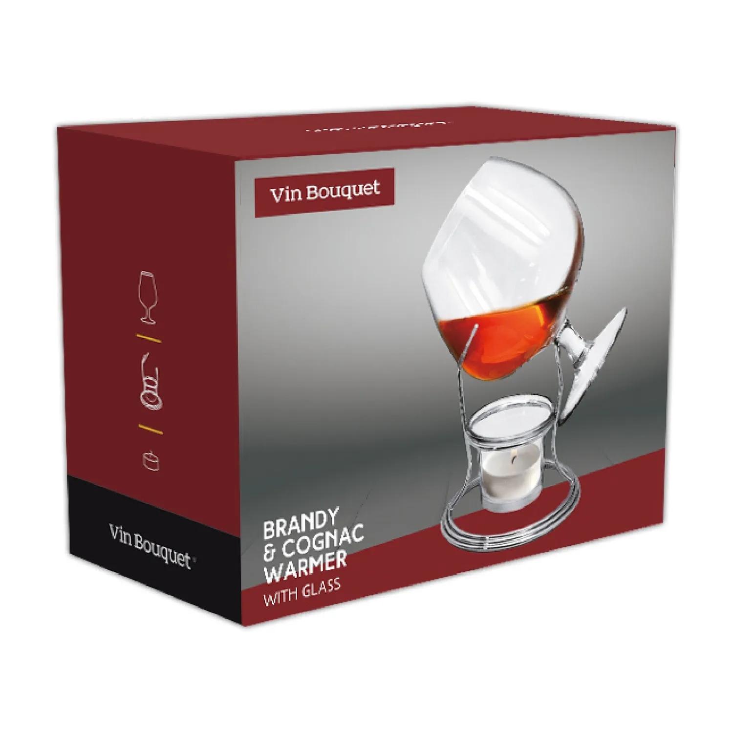VinBouquet scaldabicchieri per brandy e cognac con coppa