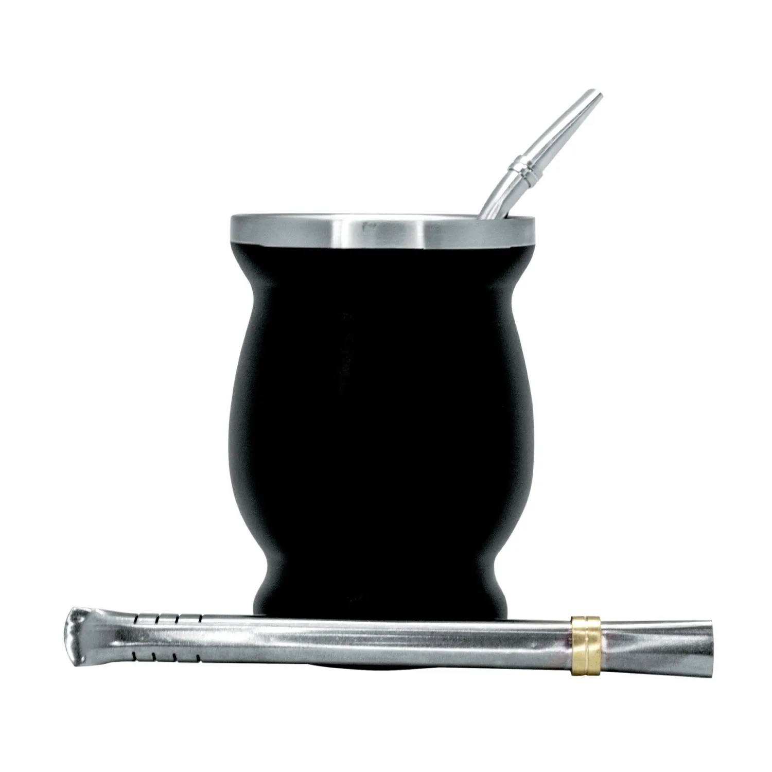 VinBouquet Set Mate Acciaio Inox 250 ml con Bombilla